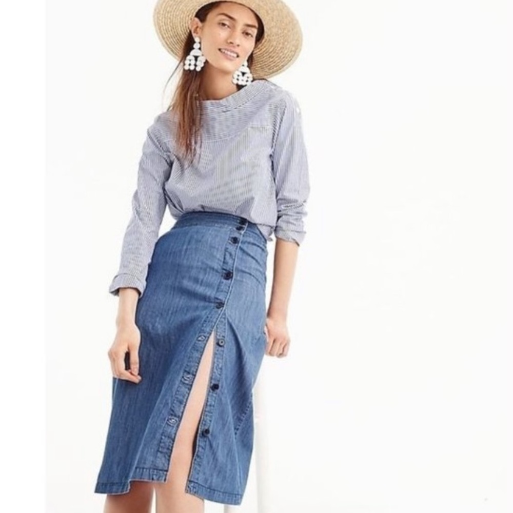 NWOT J. Crew Sz 0P side button down skirt